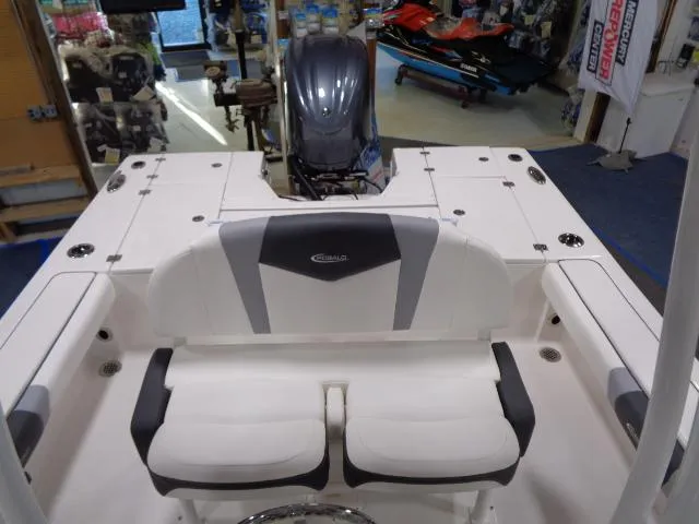 Slide: The Image of Interior view of the 2023 Robalo 246 Cayman boat model. - 8