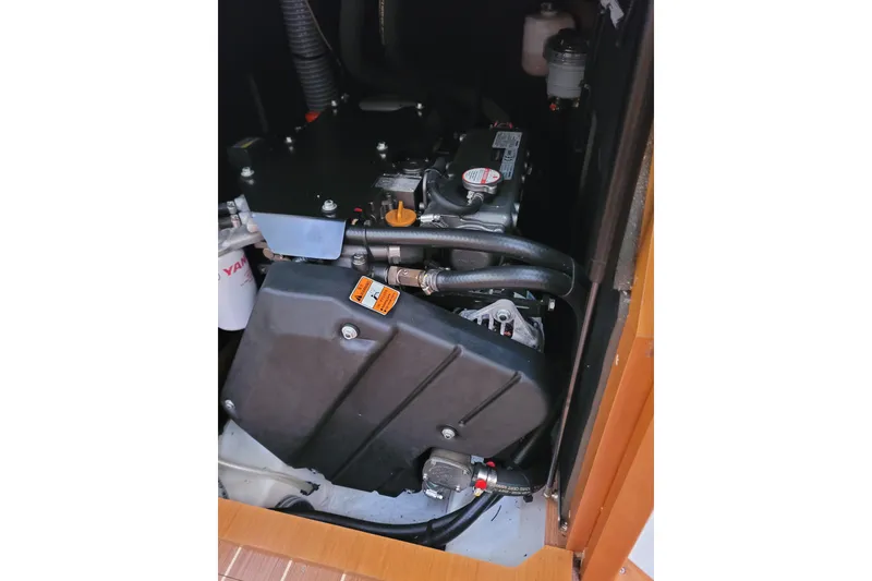 Slide: The Image of Engine compartment of a 2017 Jeanneau Sun Odyssey 44 DS sailboat. - 49