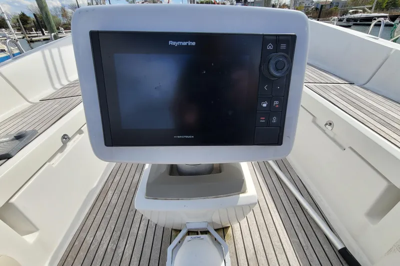 Slide: The Image of Raymarine navigation system on 2017 Jeanneau Sun Odyssey 44 DS yacht deck. - 9