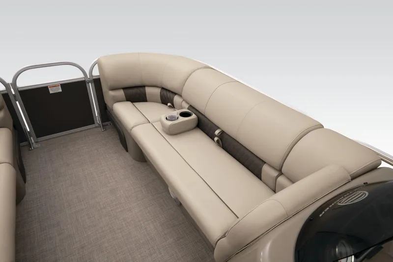 Slide: The Image of Interior of 2023 Sun Tracker Party Barge 20 DLX with beige seating. - 20