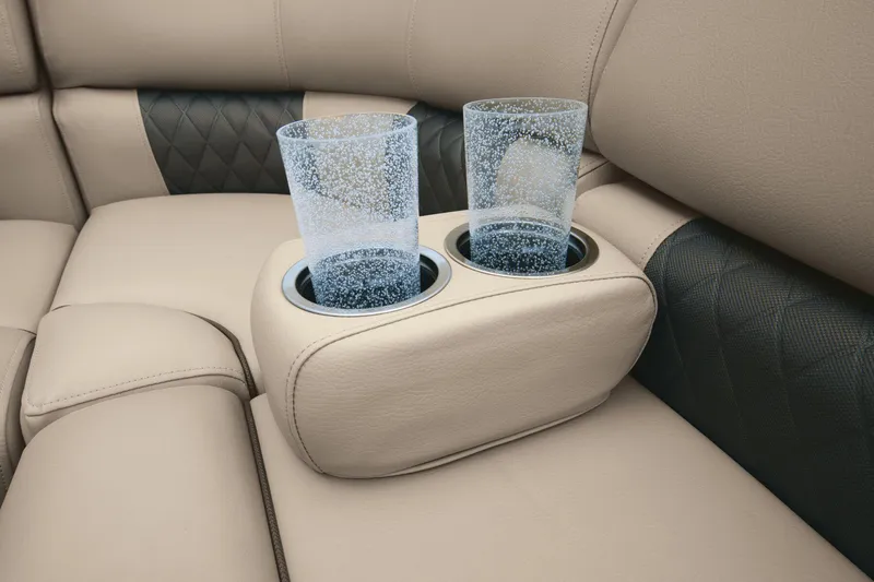 Slide: The Image of 2023 Sun Tracker Party Barge 20 DLX seating with cup holders. - 30