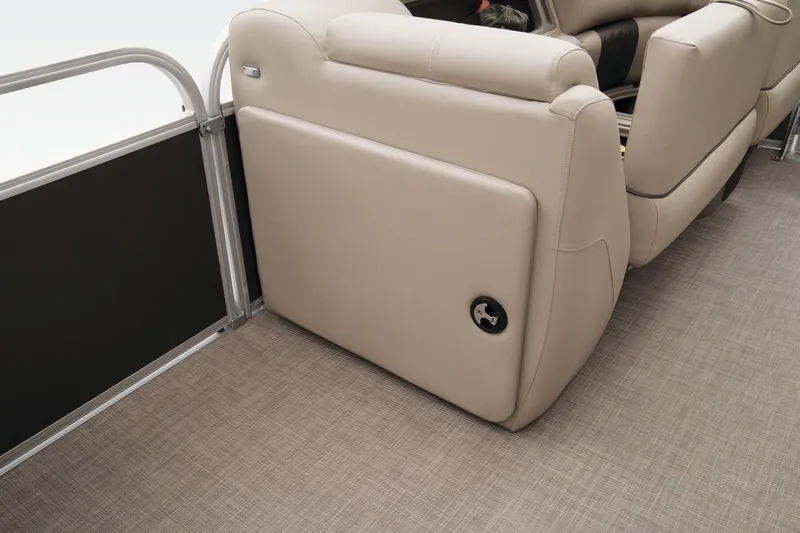 Slide: The Image of Interior of 2023 Sun Tracker Party Barge 20 DLX with beige seating. - 31