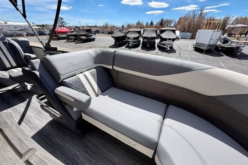 Slide: The Image of 2026 Bennington 23 M Swingback boat interior with luxurious seating and modern design. - 17