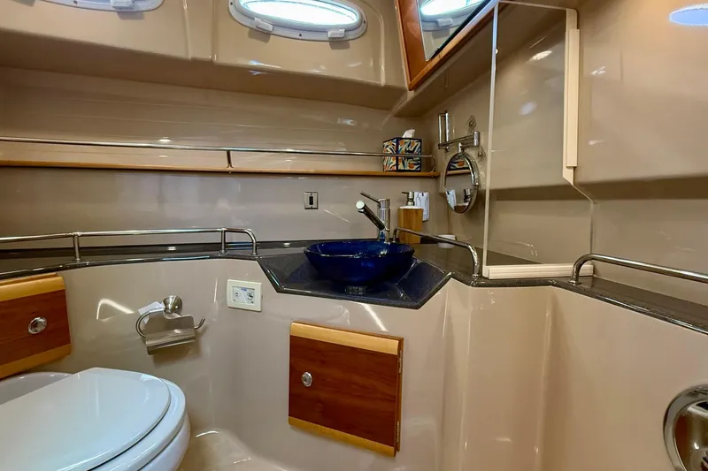 Slide: The Image of Luxurious 2015 Cutwater C-30 CB yacht bathroom with modern fixtures and elegant design. - 44