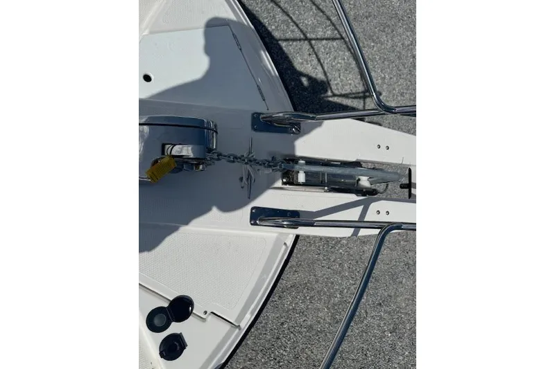 Slide: The Image of 2026 Cutwater C-288 Coupe boat anchor system with chain and deck details. - 42