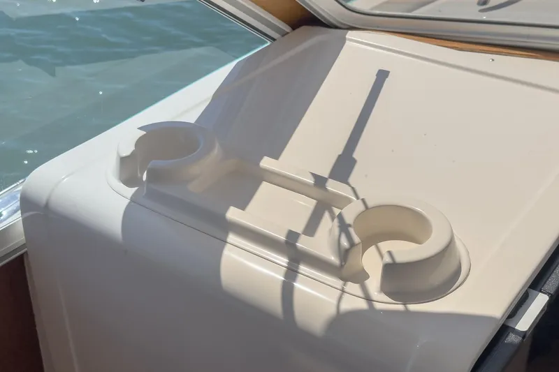 Slide: The Image of Cup holders on a 2007 True North 38 boat, with water view. - 42