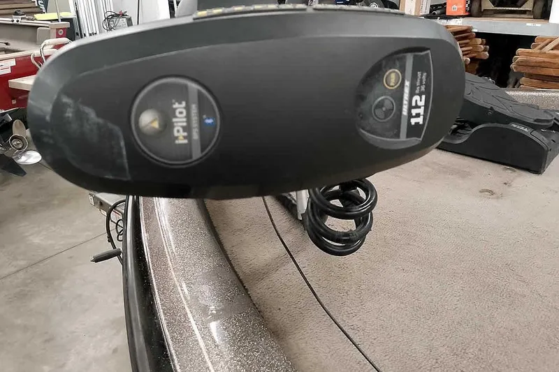 Slide: The Image of Close-up of a 2003 Ranger 521DVX Comanche boat's iPilot trolling motor. - 10