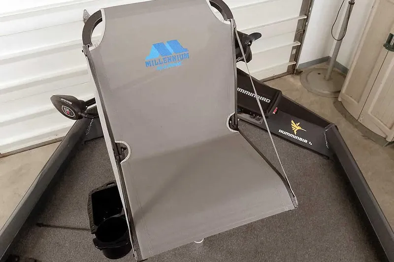 Slide: The Image of Millennium Marine seat on 2021 Ranger RT178 boat with Humminbird electronics. - 19