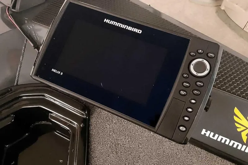 Slide: The Image of Humminbird Helix 8 fish finder on 2021 Ranger RT178 boat dashboard. - 21