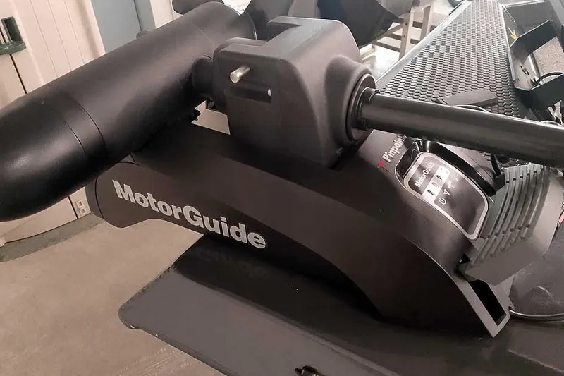 Slide: The Image of MotorGuide trolling motor on 2021 Ranger RT178 boat, close-up view. - 8