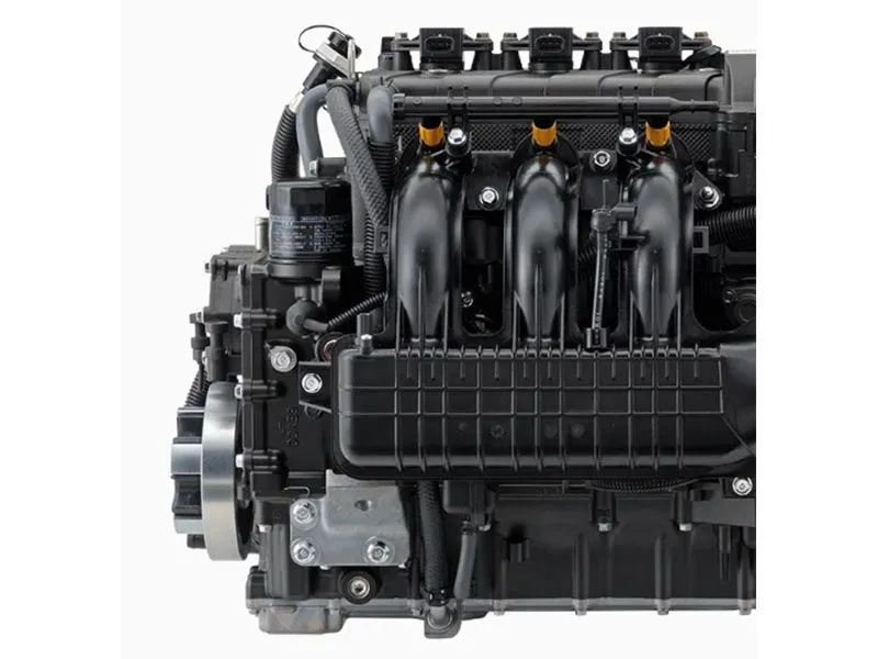 Slide: The Image of 2026 Yamaha Boats VX Deluxe engine, close-up view. - 6