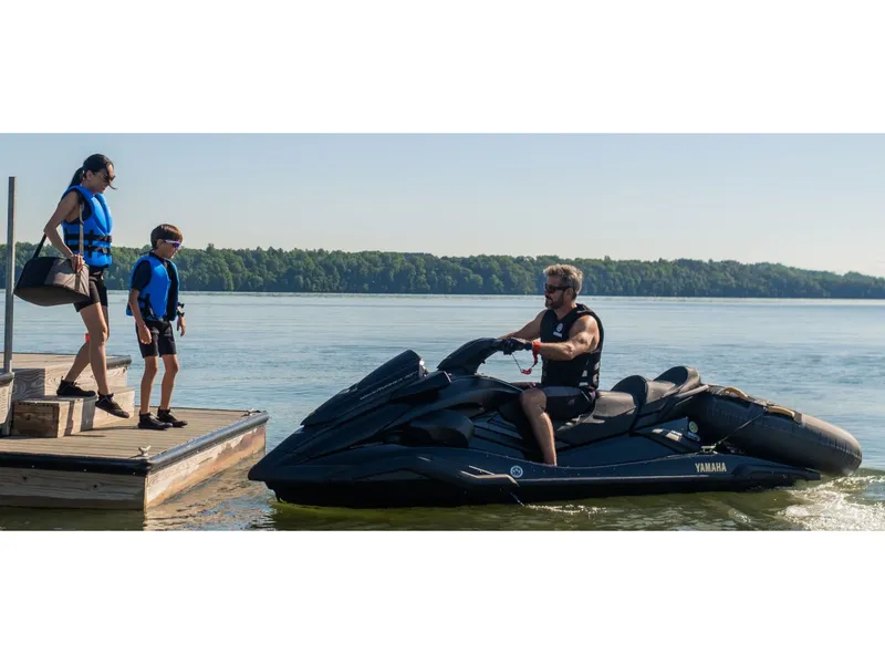 Slide: The Image of Yamaha FX Limited SVHO 2026 on water with family at dock. - 18