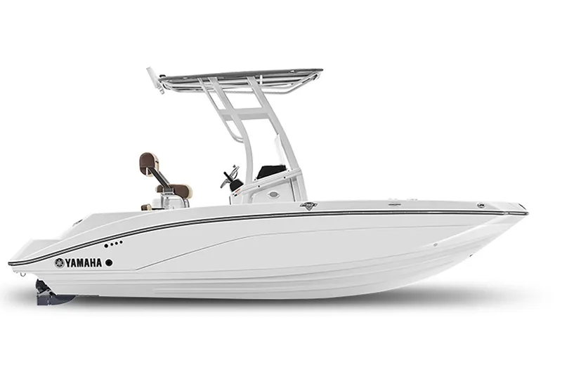 The Image of 2026 Yamaha Boats 195 FSH Sport, white design, side view. - 1