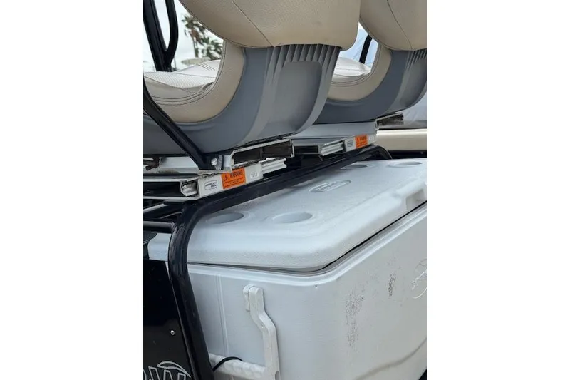 Slide: The Image of 2019 Blue Wave 2400 PureBay boat seats with integrated cooler storage. - 8