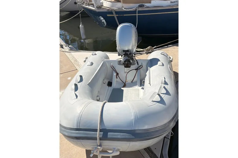 Slide: The Image of Close-up of a 2015 Outbound 46 sailboat anchor mechanism. - 7