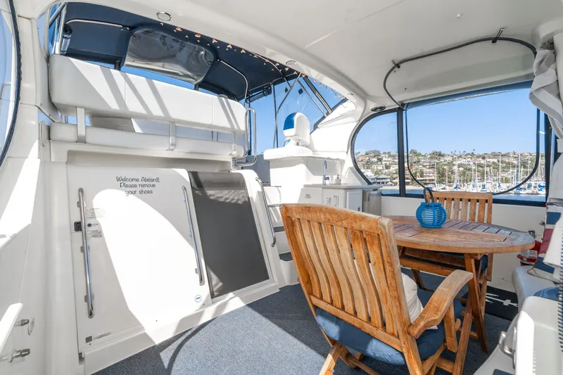 Slide: The Image of Interior of a 2004 Silverton 39 MY Diesel yacht with wooden furniture. - 14