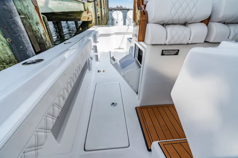 Slide: The Image of Interior of the 2026 Front Runner 39 Center Console boat. - 45