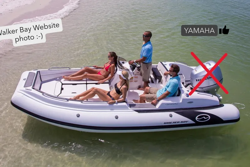 Slide: The Image of 2022 Walker Bay Generation 525 boat cruising with passengers on clear water. - 27