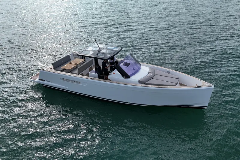 Slide: The Image of 2019 Fjord 40' Open yacht cruising on calm waters. - 23