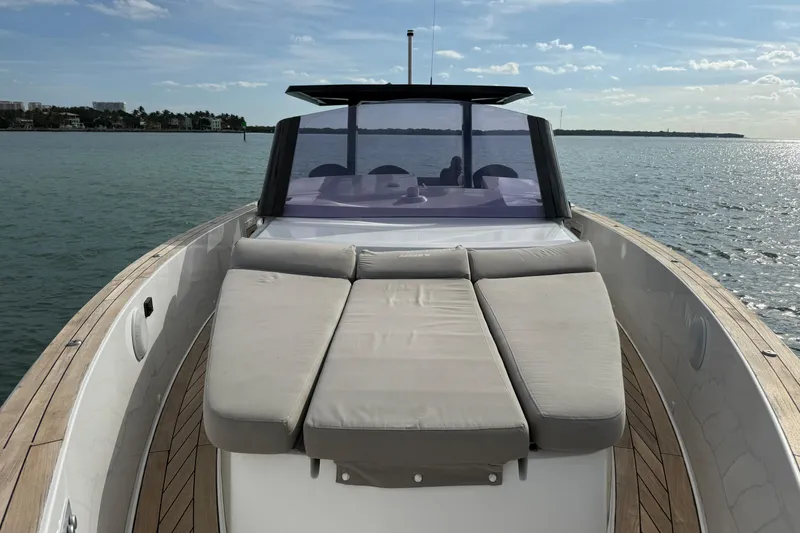 Slide: The Image of Speaker on 2019 Fjord 40' Open yacht with teak deck and cushioned seating. - 25