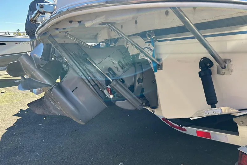 Slide: The Image of 2001 Chaparral Signature 240 boat stern with propeller and outdrive detail. - 17