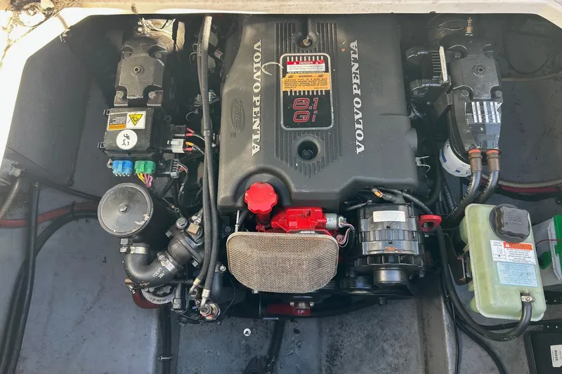 Slide: The Image of Engine compartment of 2001 Chaparral Signature 240 with Volvo Penta 8.1 Gi engine. - 31