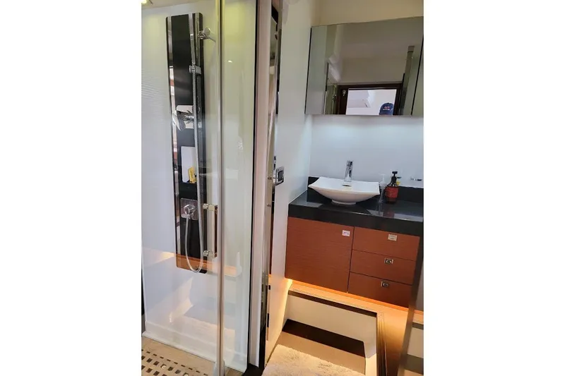 Slide: The Image of Luxurious interior of 2014 Prestige 550 yacht with elegant seating and modern design. - 13
