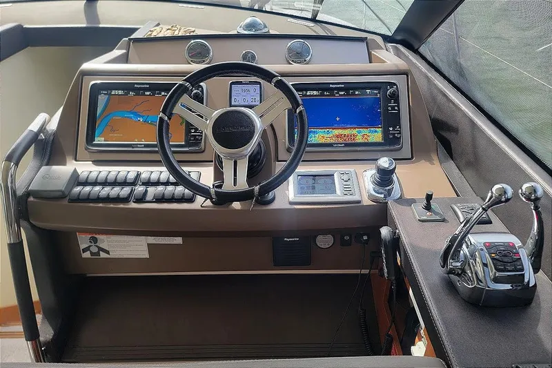Slide: The Image of Luxurious bathroom in 2014 Prestige 550 yacht with modern fixtures and shower. - 18