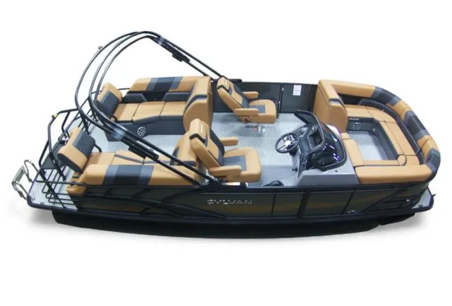 Slide: The Image of 2026 Sylvan L-3 LZ DH pontoon boat with luxurious interior seating. - 6