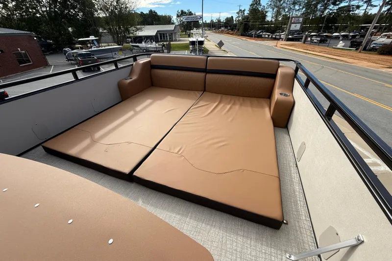 Slide: The Image of 2026 Avalon Catalina Entertainer Funship with spacious tan seating area on deck. - 51