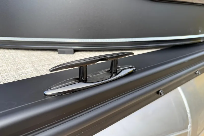 Slide: The Image of Close-up of a cleat on a 2026 Avalon Catalina Entertainer Funship boat. - 57