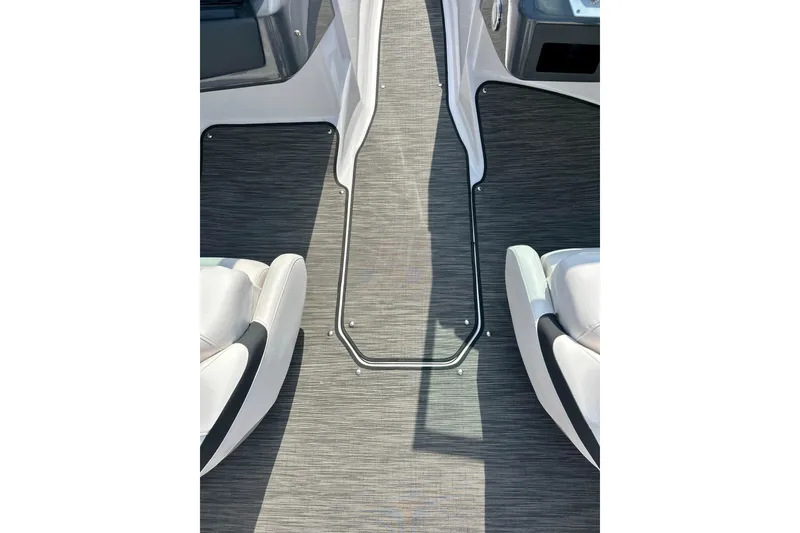 Slide: The Image of 2017 Four Winns 180 Horizon interior with sleek seating and modern flooring design. - 39