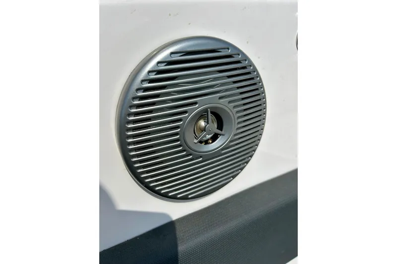 Slide: The Image of Close-up of a speaker on a 2017 Four Winns 180 Horizon boat. - 56