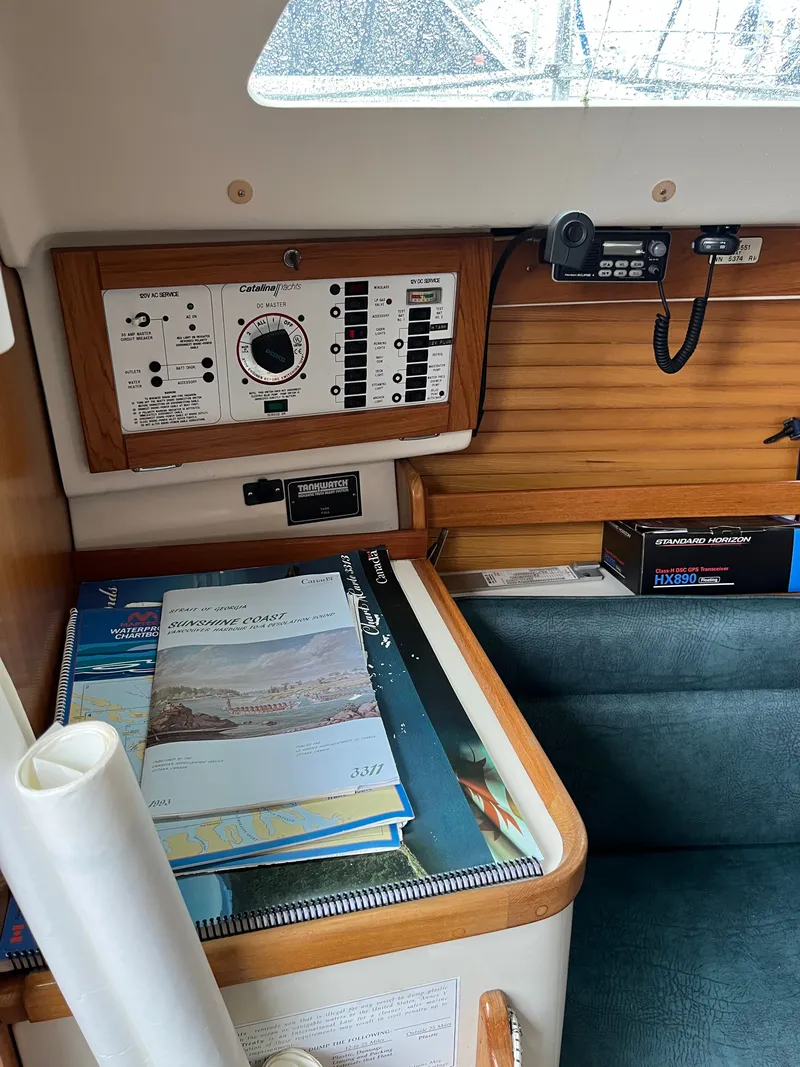 Slide: The Image of Interior of a Catalina 28 MkII yacht with navigation equipment. - 9
