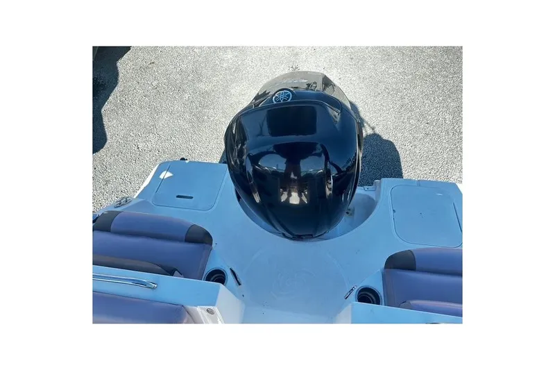 Slide: The Image of 2018 Godfrey Hurricane SD2486 boat with outboard motor, viewed from above. - 17