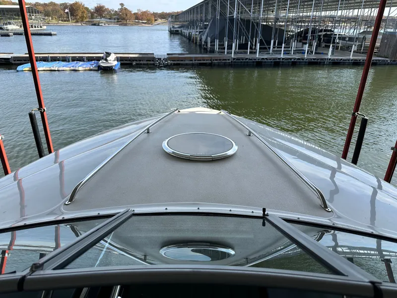 Slide: The Image of 2008 Cobalt 323 boat docked, view from the deck. - 34