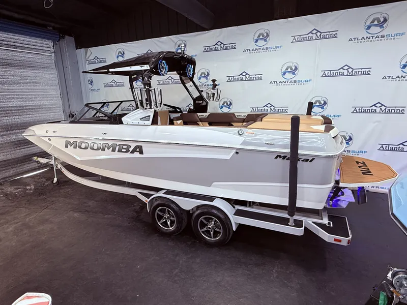 Slide: The Image of 2019 Moomba Makai boat in Atlanta Marine showroom. - 4