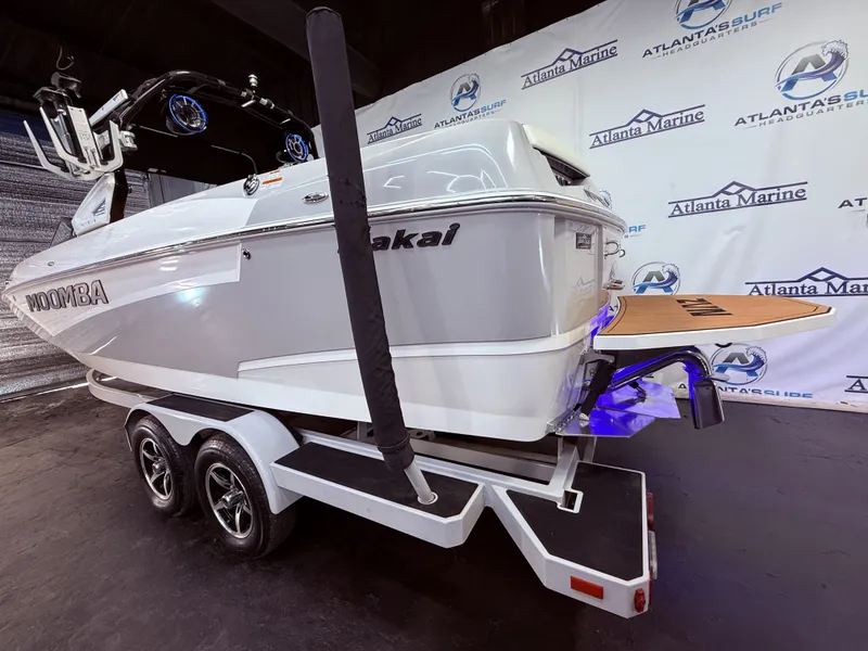 Slide: The Image of 2019 Moomba Makai boat on trailer at Atlanta Marine. - 5