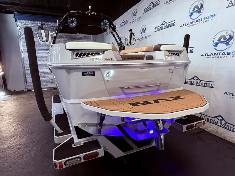 Slide: The Image of 2019 Moomba Makai boat with Raptor engine, Atlanta Marine showroom. - 6