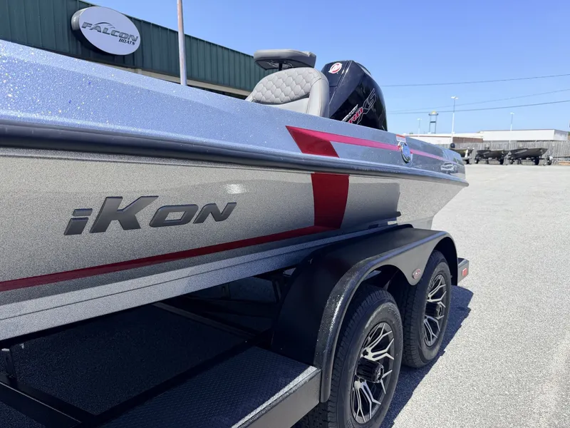 Slide: The Image of iKon Victory Series VLX20 boat, 2026 model, parked on trailer. - 9
