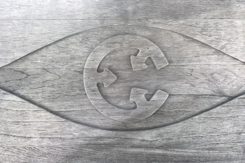 Slide: The Image of Wooden texture with engraved Com-Pac logo, model 23/IV, year 2017. - 5