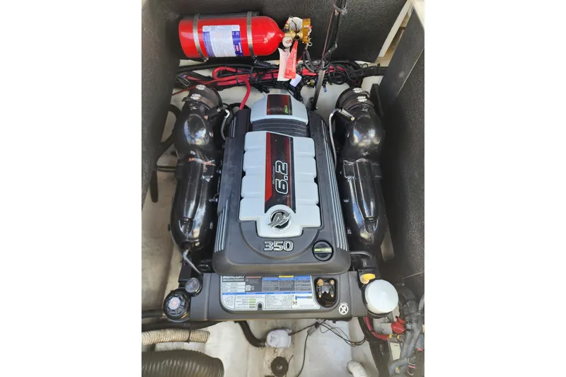 Slide: The Image of Engine compartment of a 2017 25' Sea Ray 250 SLX with a 6.2L engine. - 7