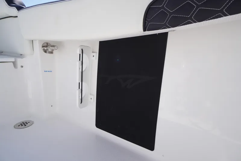 Slide: The Image of 2025 Tidewater 210 LXF boat interior detail with raw water access and sleek design. - 39