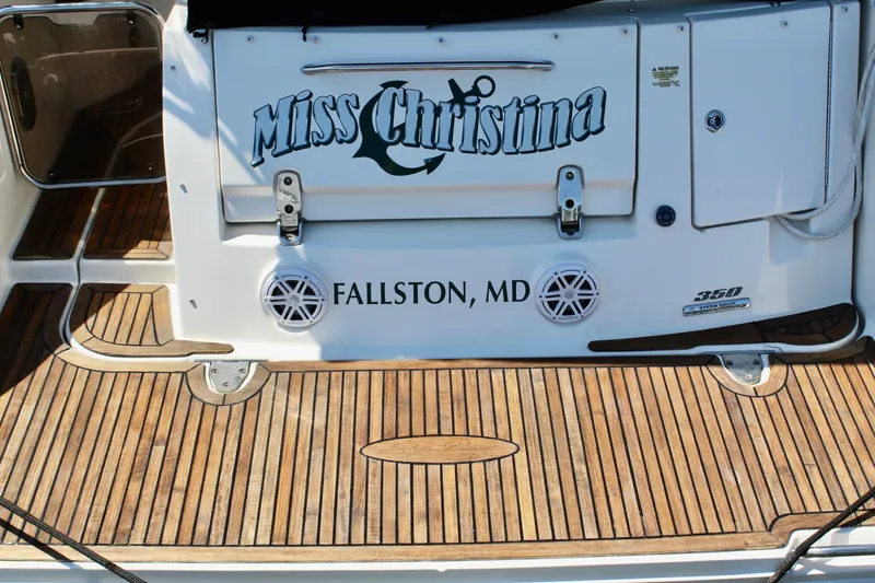 Slide: The Image of 2011 Sea Ray Sundancer 350 boat named "Miss Christina" docked in Fallston, MD. - 5