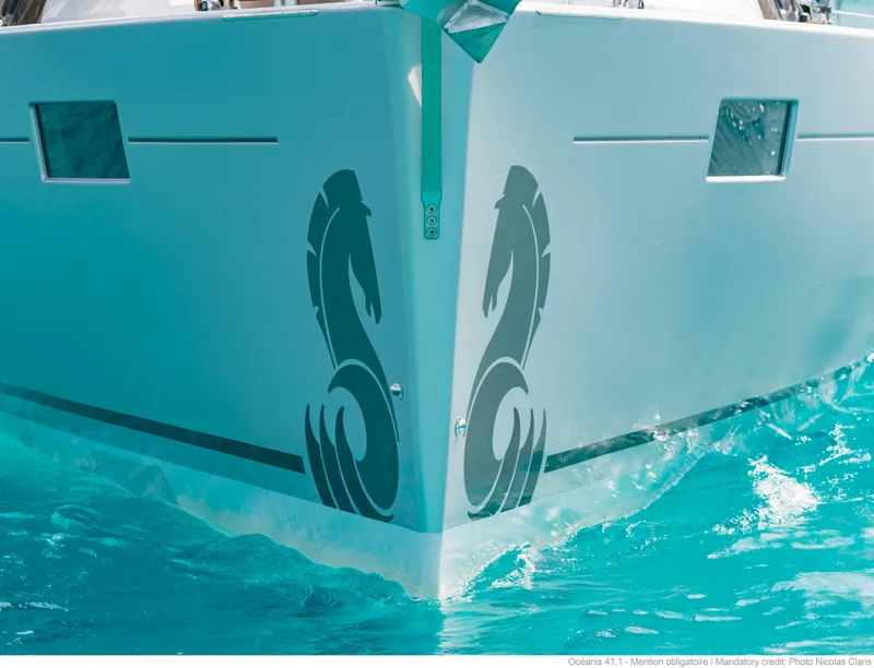 Slide: The Image of 2017 Beneteau Oceanis 41.1 yacht in turquoise waters. - 15