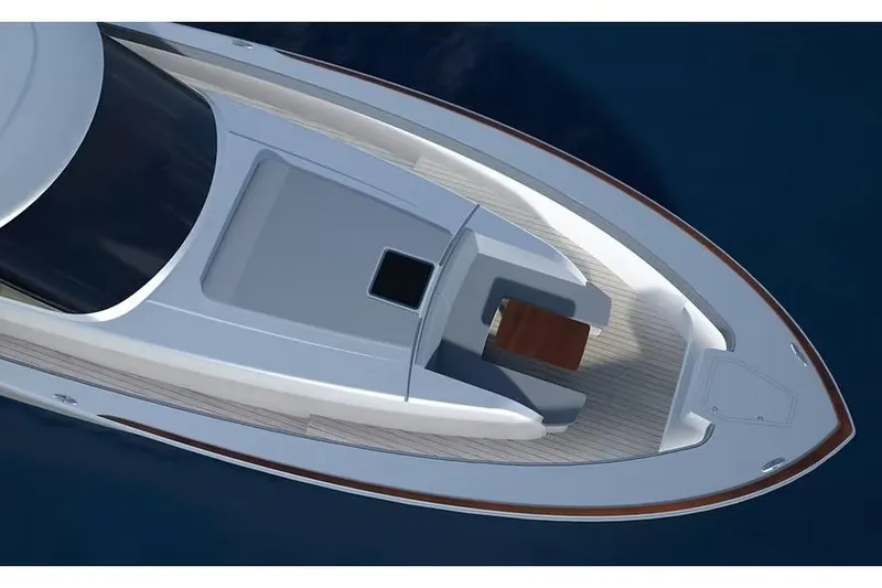 Slide: The Image of Manufacturer Provided Image: Top view of 2026 Ocean Yachts 70 PH luxury yacht, showcasing sleek design and spacious deck. - 3