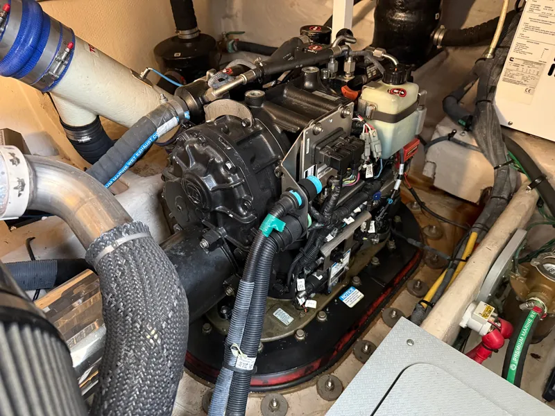 Slide: The Image of Engine room of a 2012 Meridian 441 Sedan boat. - 19