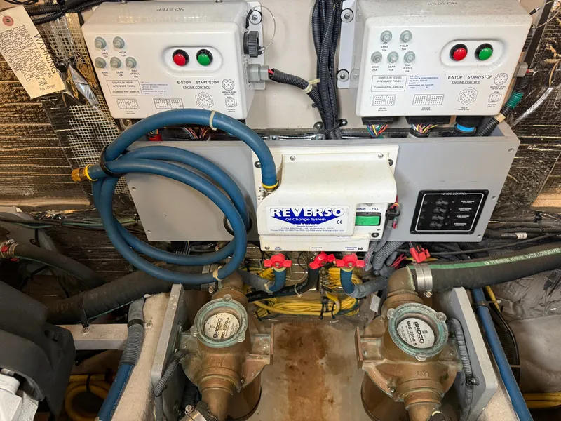 Slide: The Image of Engine room of a 2012 Meridian 441 Sedan with Reverso oil change system. - 23