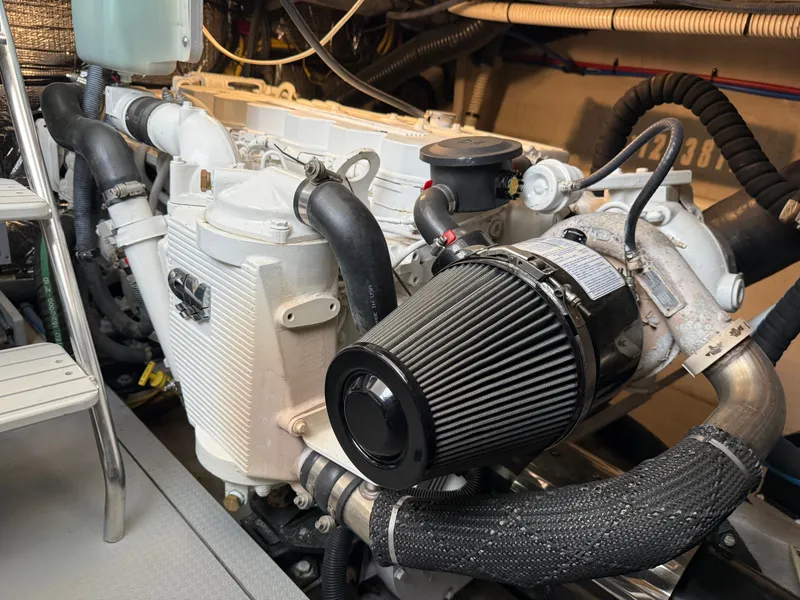 Slide: The Image of Engine compartment of a 2012 Meridian 441 Sedan boat. - 25