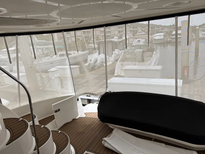 Slide: The Image of Interior view of a 2012 Meridian 441 Sedan yacht in harbor. - 4